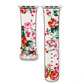Fashion Pastoralism Style Little Floral Pattern Women Watch Leather Wrist Band For Apple Watch Series 7 41mm / 6&SE&5&4 40mm / 3&2&1 38mm, For 38mm B, For 38mm C, For 38mm  D, For 38mm E, For 38mm F, For 38mm A